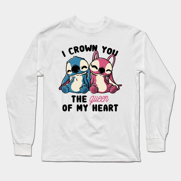 I Crown You The Queen Of My Heart Cute Lover Gift Long Sleeve T-Shirt by eduely